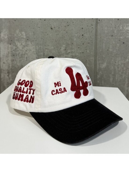 GOOD QUALITY HUMAN Other - Good Quality Human LA Trucker Cap Hat Cream Black Snapback Adjustable